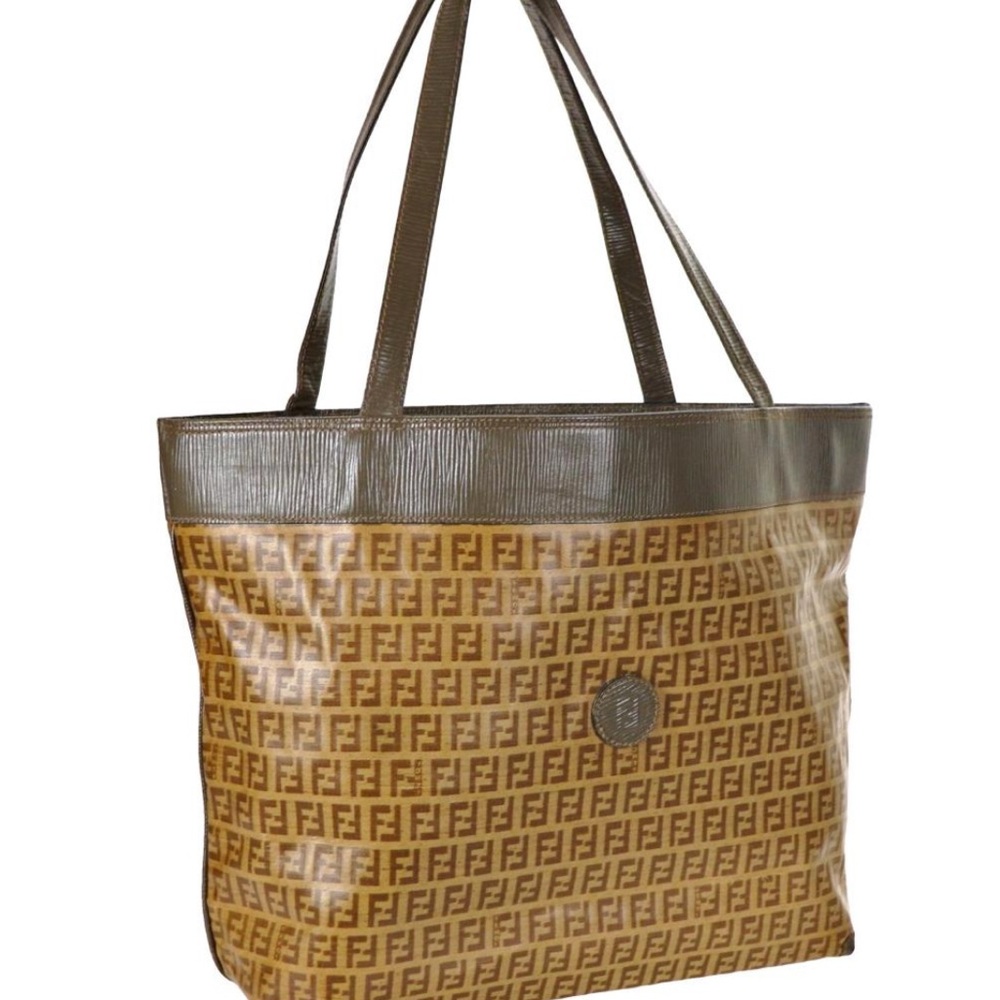 Fendi Vintage Zucca FF 90’s Large Shopper Tote. Coated canvas and leather.